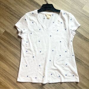 Cynthia Rowley White with Blue Stars Cotton Tee